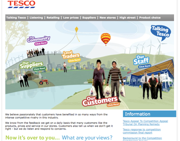 Talking Tesco Homepage