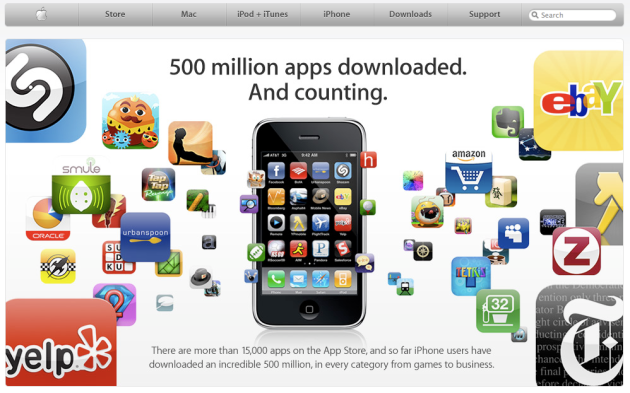 Apple 500000 downloads messaging