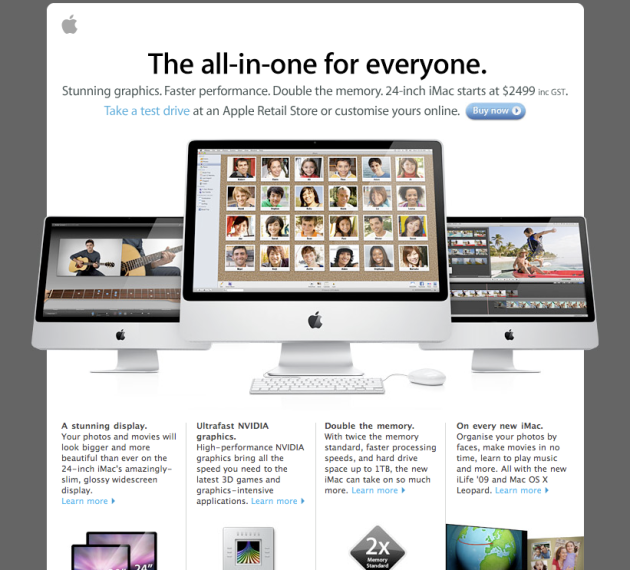 Apple iMac email - 7 March 2009