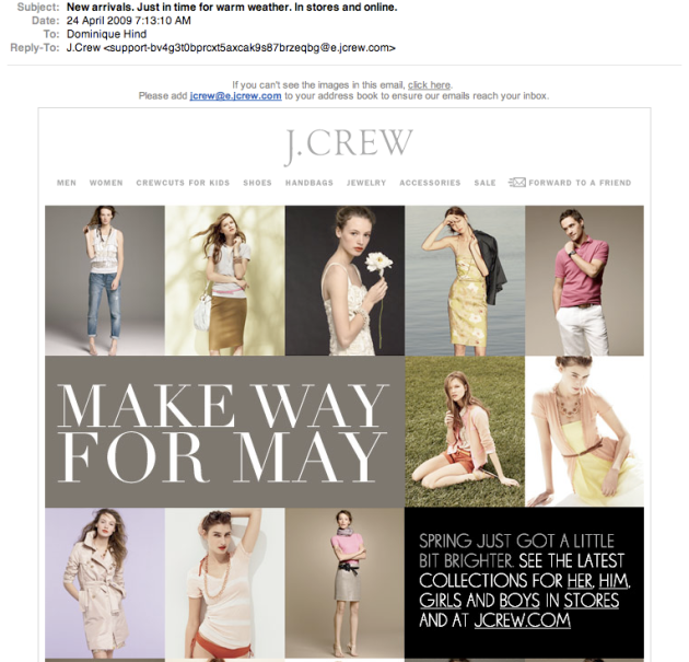 JCrew May Additions email
